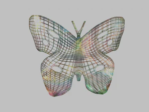 low poly butterfly silhouette decorative object 3D Model