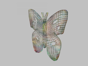 low poly butterfly silhouette decorative object 3D Model