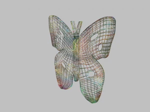 low poly butterfly silhouette decorative object 3D Model