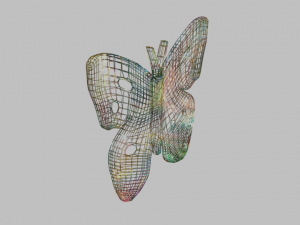 low poly butterfly silhouette decorative object 3D Model