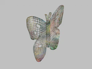 low poly butterfly silhouette decorative object 3D Model