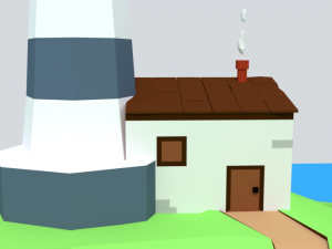 low poly cartoon lighthouse island scene Modelo 3D
