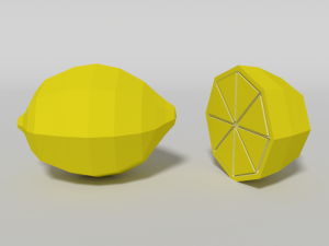 low poly cartoon lemon 3D Model