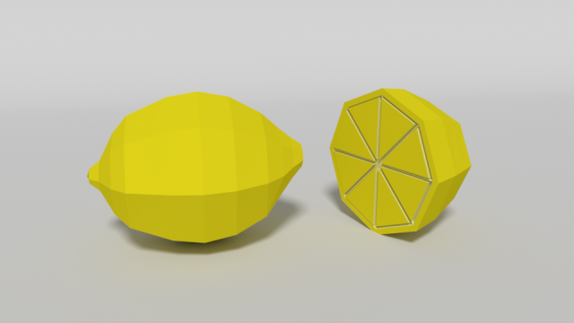 low poly cartoon lemon 3D Model .c4d .max .obj .3ds .fbx .stl .blend 