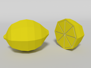 low poly cartoon lemon Modèle 3D