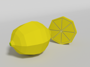 low poly cartoon lemon 3D Model