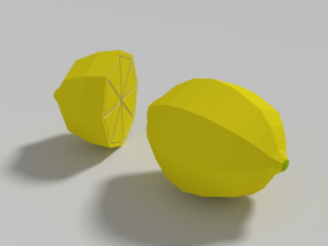 low poly cartoon lemon 3D Model