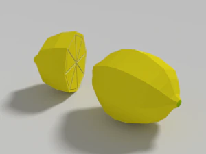 low poly cartoon lemon 3D Model