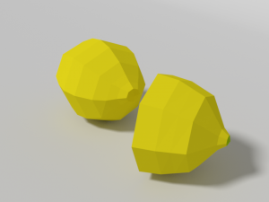 low poly cartoon lemon 3D Model