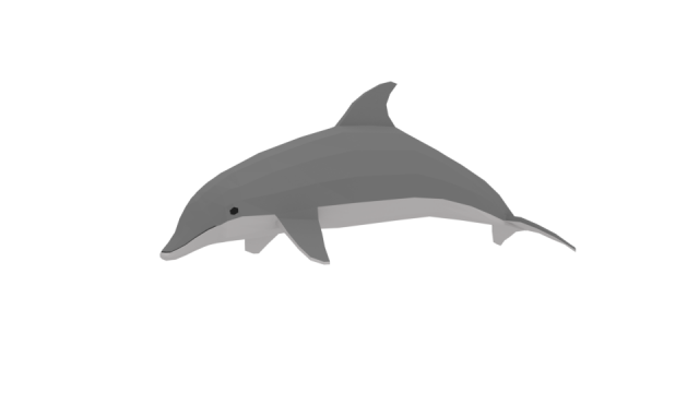 low poly cartoon dolphin 3D Model .c4d .max .obj .3ds .fbx .stl .blend 