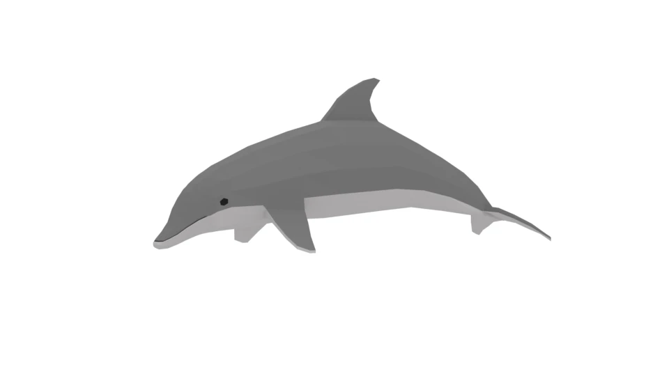 low poly cartoon dolphin 3D Model .c4d .max .obj .3ds .fbx .stl .blend 