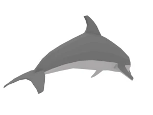 low poly cartoon dolphin 3D Model