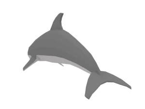 low poly cartoon dolphin 3D Model