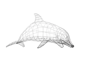 low poly cartoon dolphin 3D Model