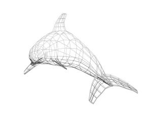 low poly cartoon dolphin 3D Model