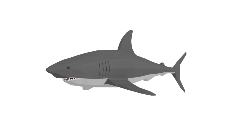 low poly cartoon shark 3D Model .c4d .max .obj .3ds .fbx .stl .blend 