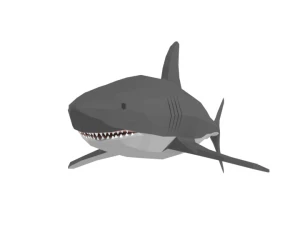 low poly cartoon shark 3D Model