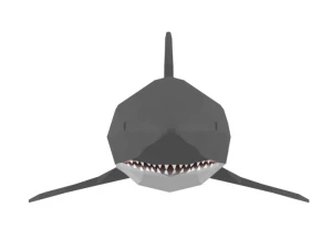 low poly cartoon shark 3D Model