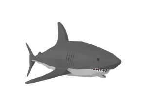 low poly cartoon shark 3D Model