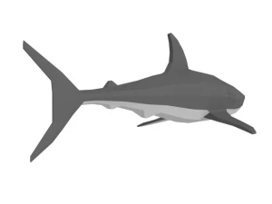 low poly cartoon shark 3D Model