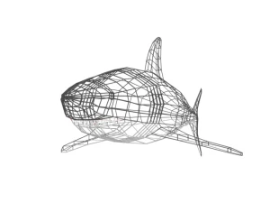 low poly cartoon shark 3D Model