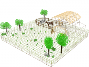 low poly cartoon farm barn scene 3Dモデル