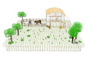 low poly cartoon farm barn scene 3Dモデル