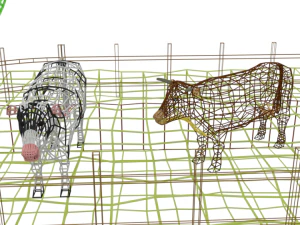 low poly cartoon farm barn scene 3D Model