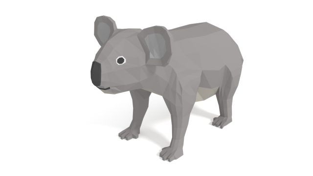 low poly cartoon koala 3D 模型 .c4d .max .obj .3ds .fbx .stl .blend