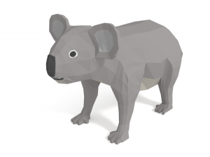 low poly cartoon koala Modèle 3D