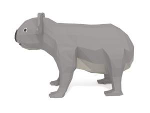 low poly cartoon koala 3D 模型