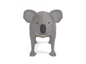 low poly cartoon koala 3D 模型