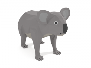 low poly cartoon koala 3D 模型
