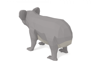 low poly cartoon koala 3D 模型