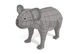 low poly cartoon koala 3D Model