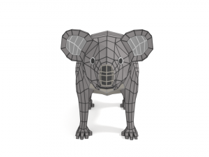 low poly cartoon koala 3D 模型