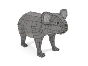 low poly cartoon koala 3D Model