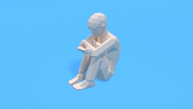 low poly kid sitting on the floor 3D Модель .c4d .max .obj .3ds .fbx .stl .blend 