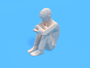 low poly kid sitting on the floor Modèle 3D