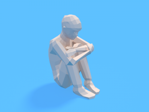 low poly kid sitting on the floor 3D Модель