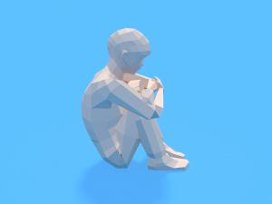 low poly kid sitting on the floor 3D Модель