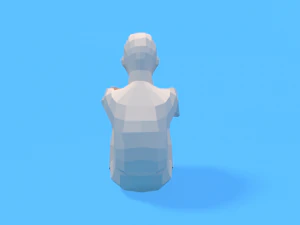 low poly kid sitting on the floor 3D Model