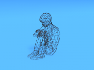 low poly kid sitting on the floor 3D Модель