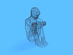 low poly kid sitting on the floor 3D Модель