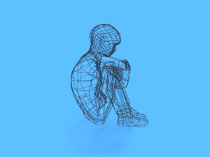 low poly kid sitting on the floor 3D Модель