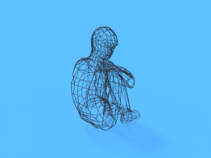 low poly kid sitting on the floor 3D Модель