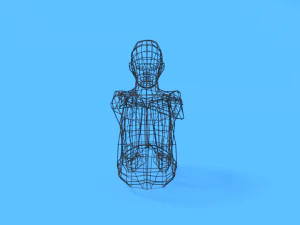 low poly kid sitting on the floor 3D Model