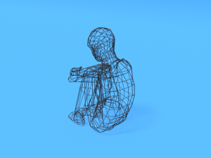 low poly kid sitting on the floor 3D Модель