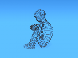 low poly kid sitting on the floor 3D Модель