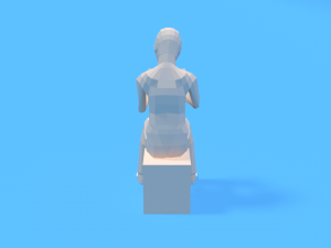 low poly kid reading a book 3D Model